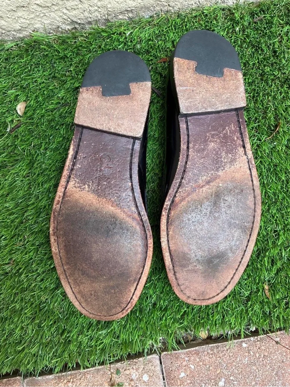Cole Haan Black Leather Fringe Loafers with Buckle Size 8.5 M